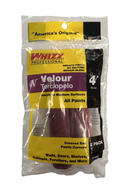 Whizz 4" Velour Roller Cover 2-Pack